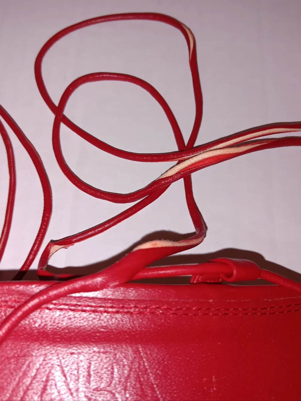 Zara Red Lace-Up Minimal Flat Sandals - Picture 5 of 6